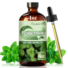 CosmicVeil Peppermint Oil in amber glass bottle for premium diffusion and aroma