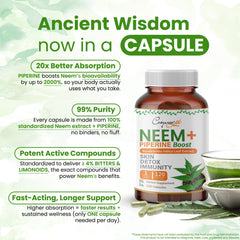 Organic Neem Leaf ingredients visual emphasizing natural origin.