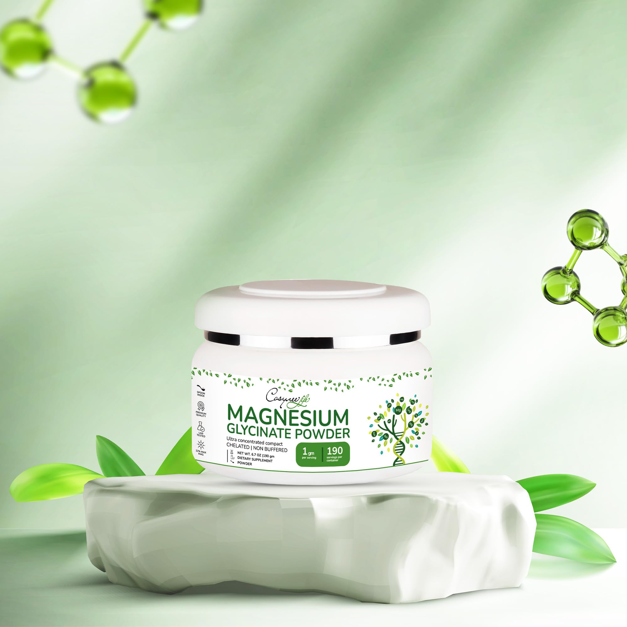Cosynee magnesium glycinate powder night time routine setup