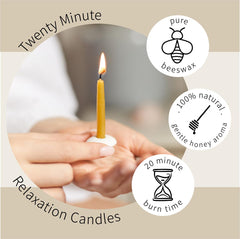 Cotton & Grey relaxation candles emit a soft glow for a tranquil mood.