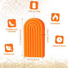Coume geometric candle in orange with a clean soy burn.