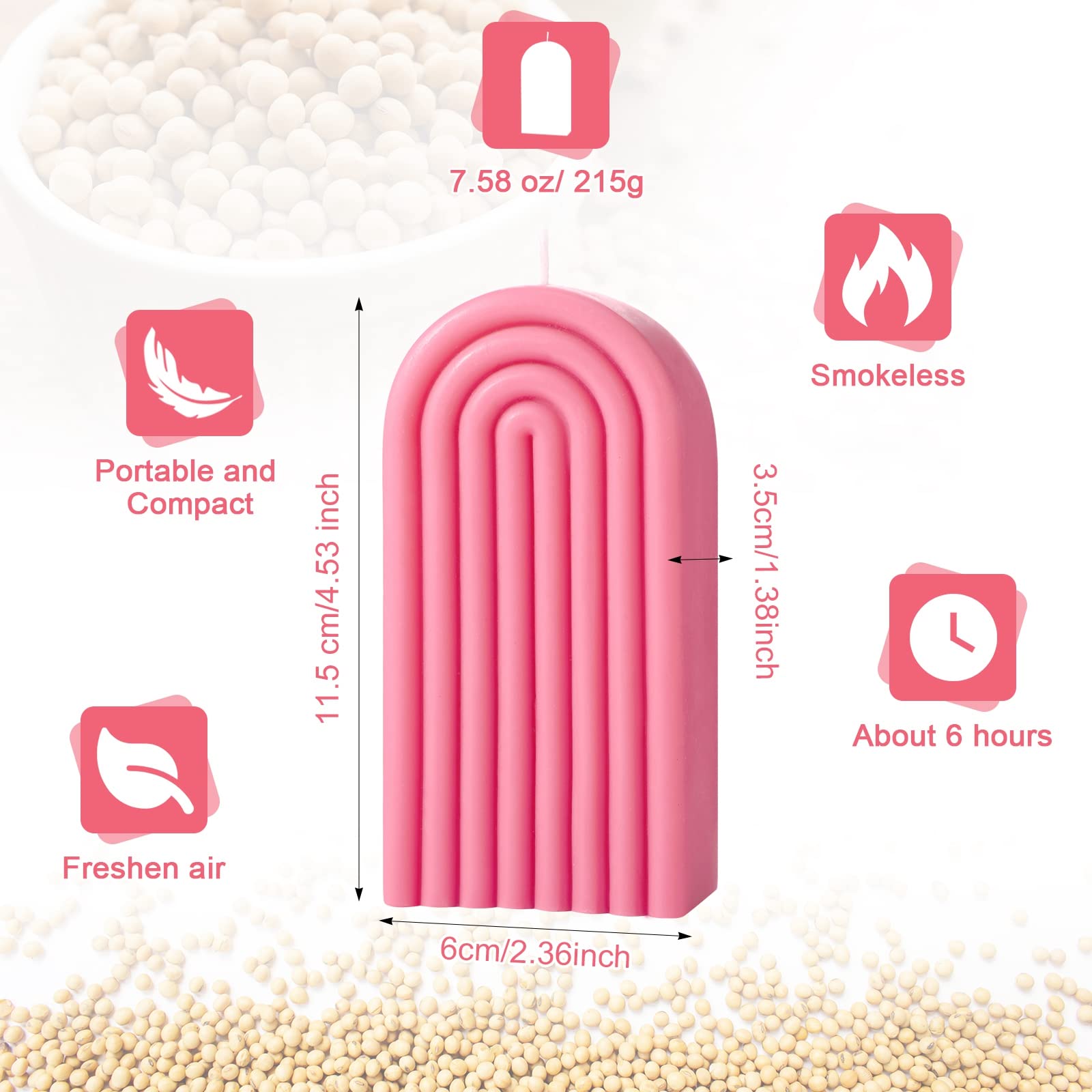 Coume geometric pink candle adds stylish decor