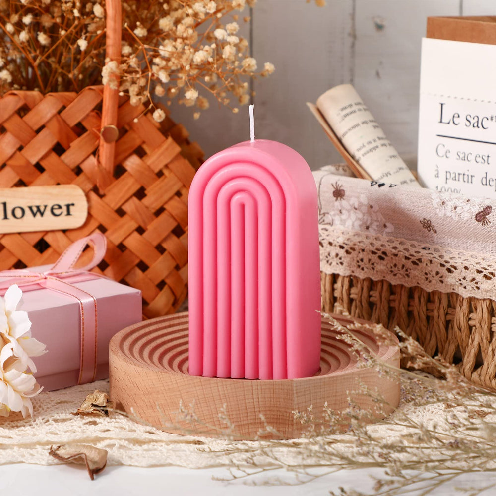 Coume pink geometric candle decor accent