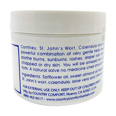 Country Comfort Herbal Savvy ingredients closeup highlight soothing botanical blend.