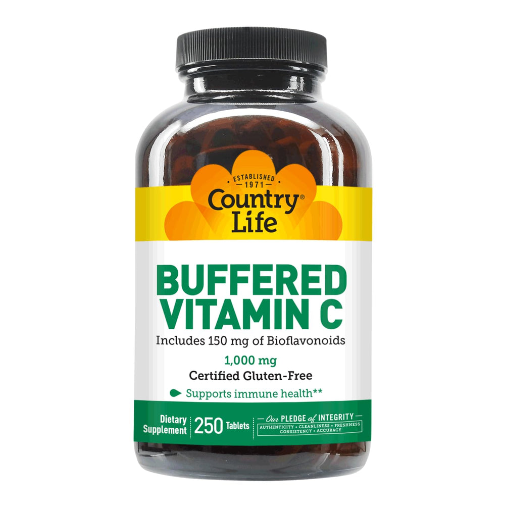 Country Life Vitamin C 1000mg bottle highlights convenient high-potency immune nutrition