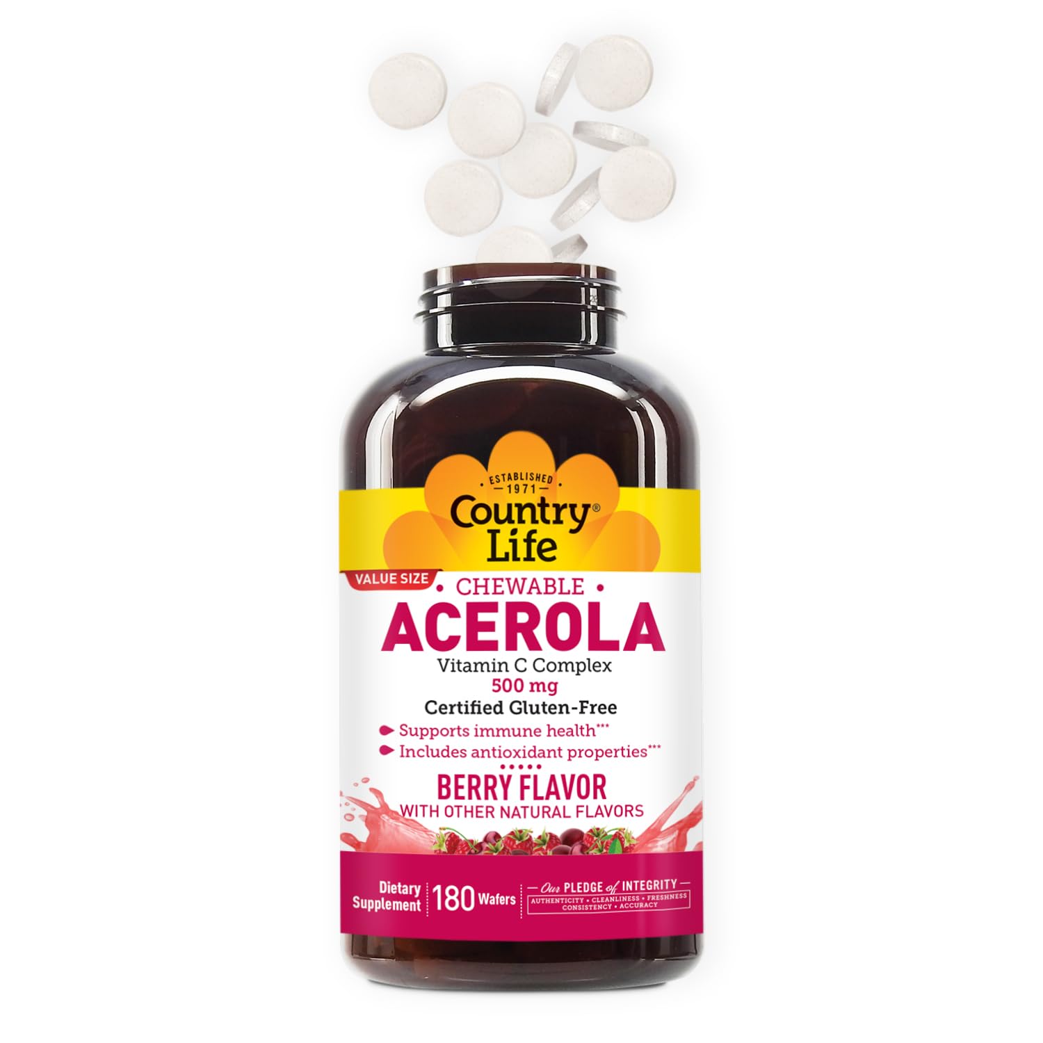 Country Life Acerola Vitamin C Wafers enjoying as part of a daily routine.