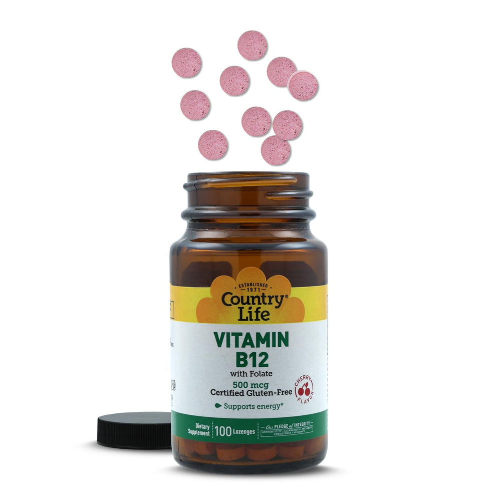 Country Life B12 with Folate daily-use setup for morning routine.