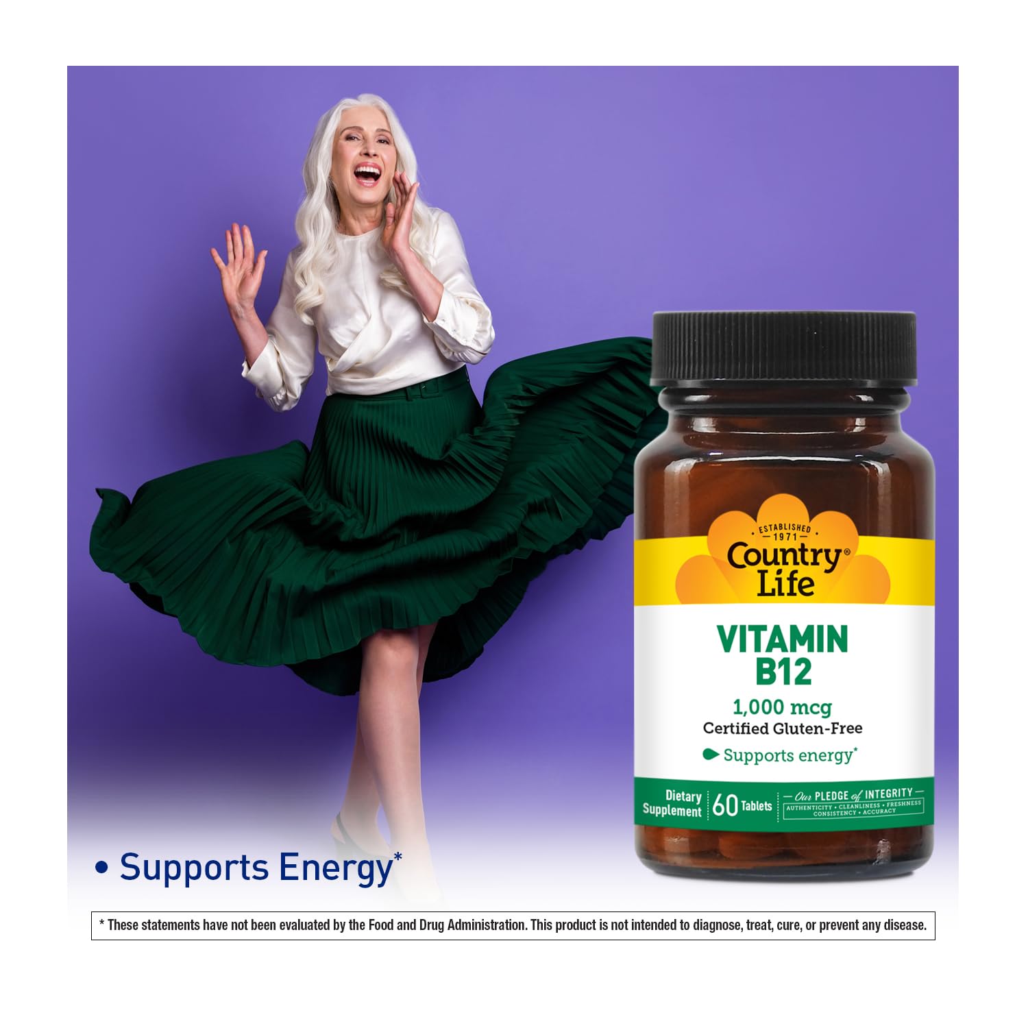 Country Life B12 vegan symbol confirms plant-based source.
