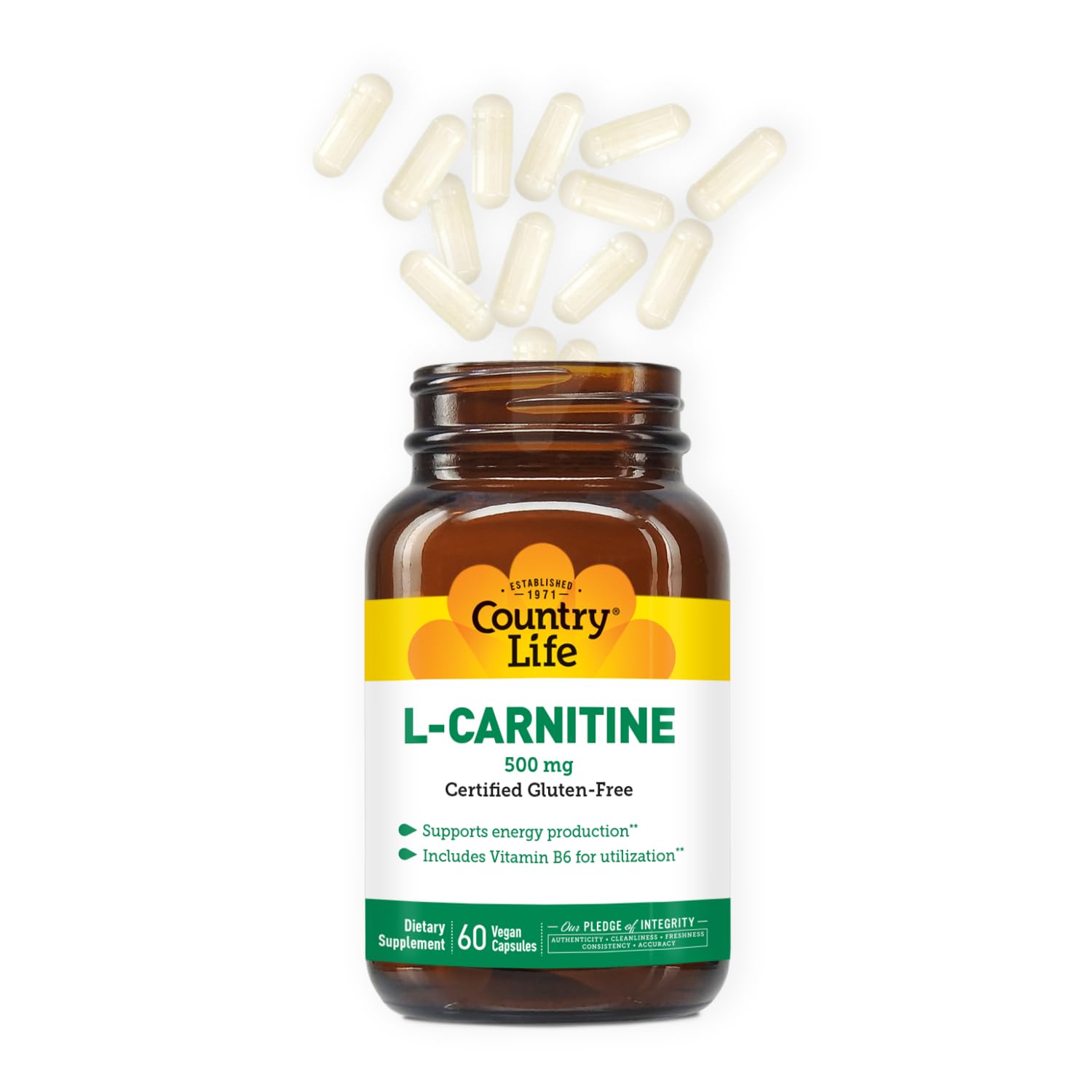 Bottle label highlights Vitamin B6 for utilization.