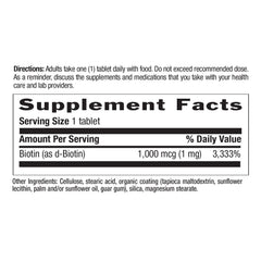 Country Life Biotin capsules for daily hair and skin care.