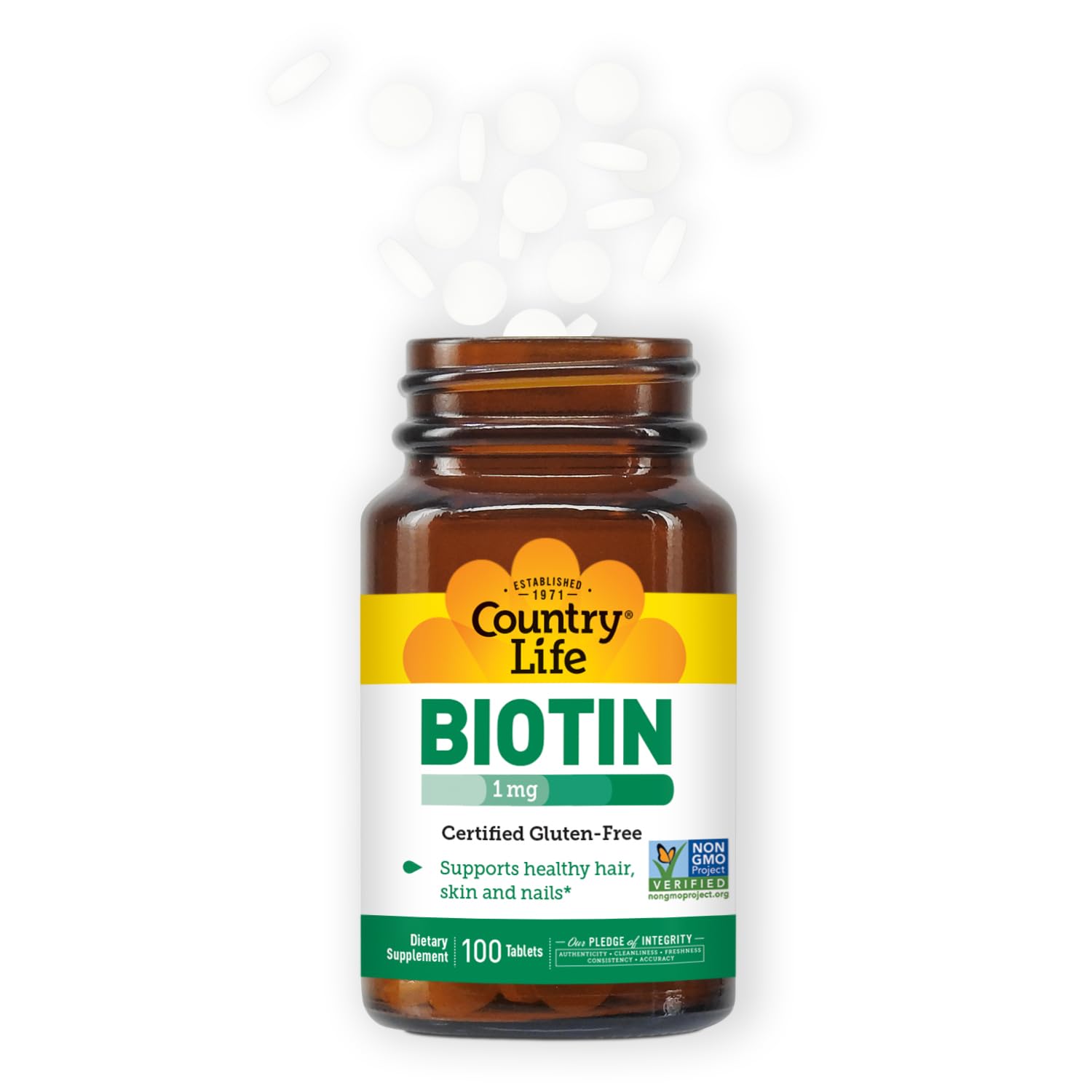 Country Life Biotin in lifestyle scene for daily vitality and energy.