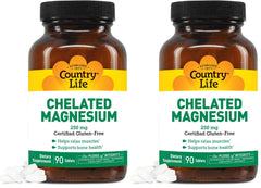 Country Life Chelated Magnesium 250mg bottle supports bone and muscle health.