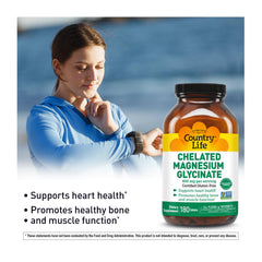 Country Life magnesium glycinate recovery scene with athletes and relaxed muscles