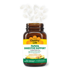 Country Life chewable papaya enzymes foil packets ideal for on-the-go digestion.