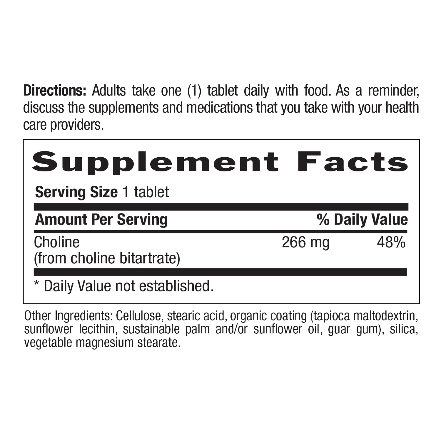 Country Life Choline 266mg capsule closeup highlighting smooth tablets.