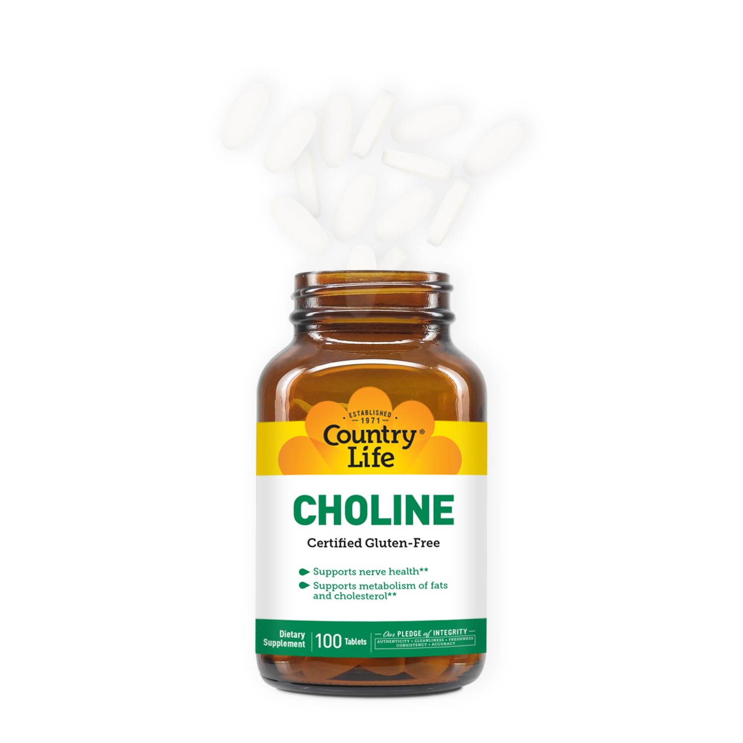 Country Life Choline 266mg lifestyle shot supporting daily wellness routine.