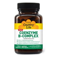 Country Life Coenzyme B-Complex bottle highlighting energy support formula.