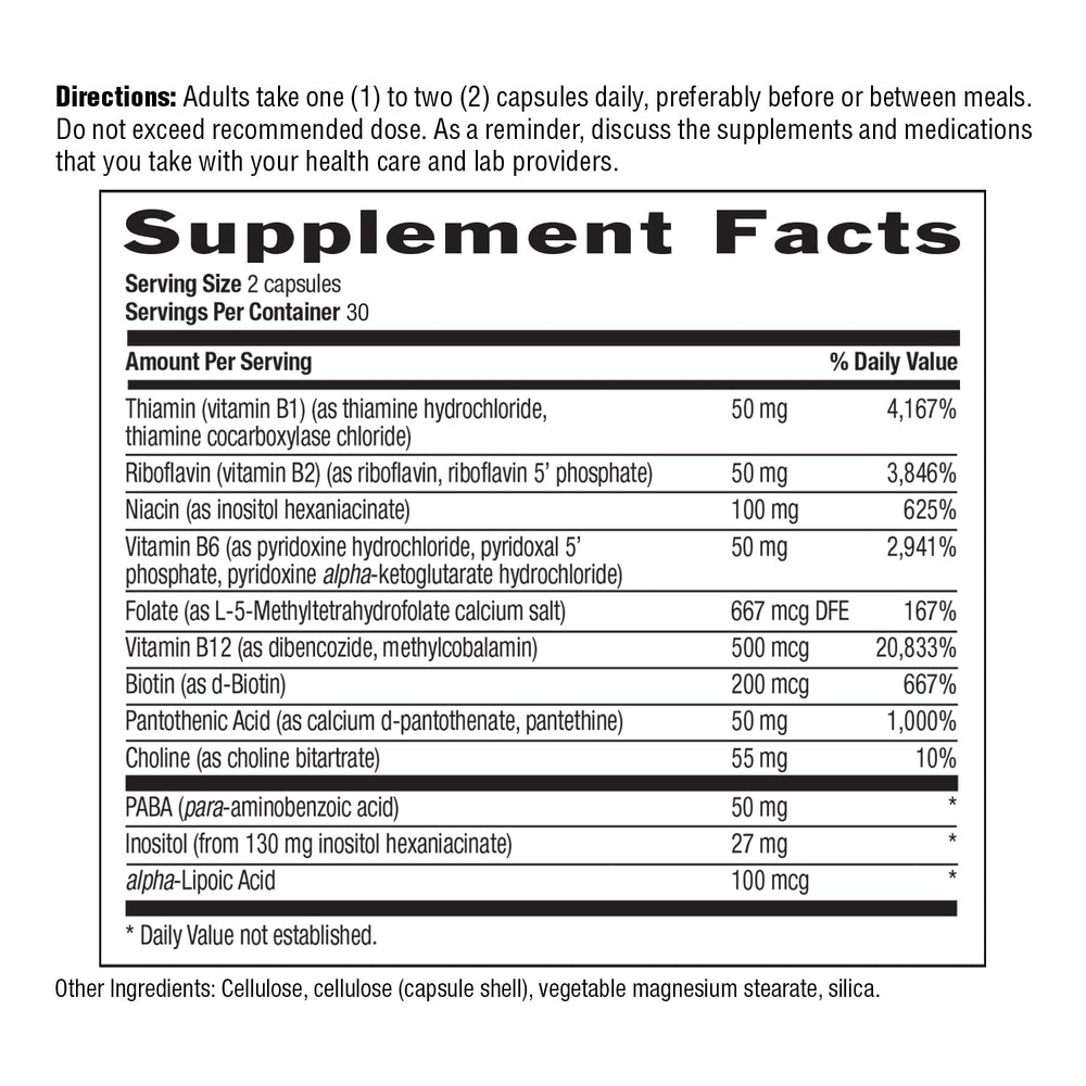 Country Life Coenzyme B-Complex gluten-free vegan icon signals dietary compatibility.