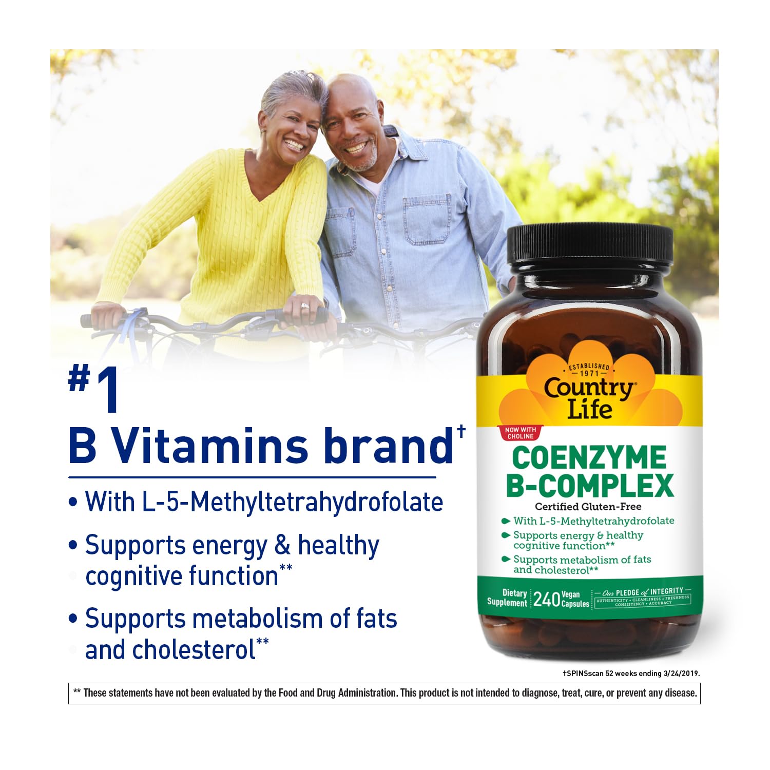 Country Life Coenzyme B-Complex vegan capsules reflecting ethical sourcing for daily wellness.