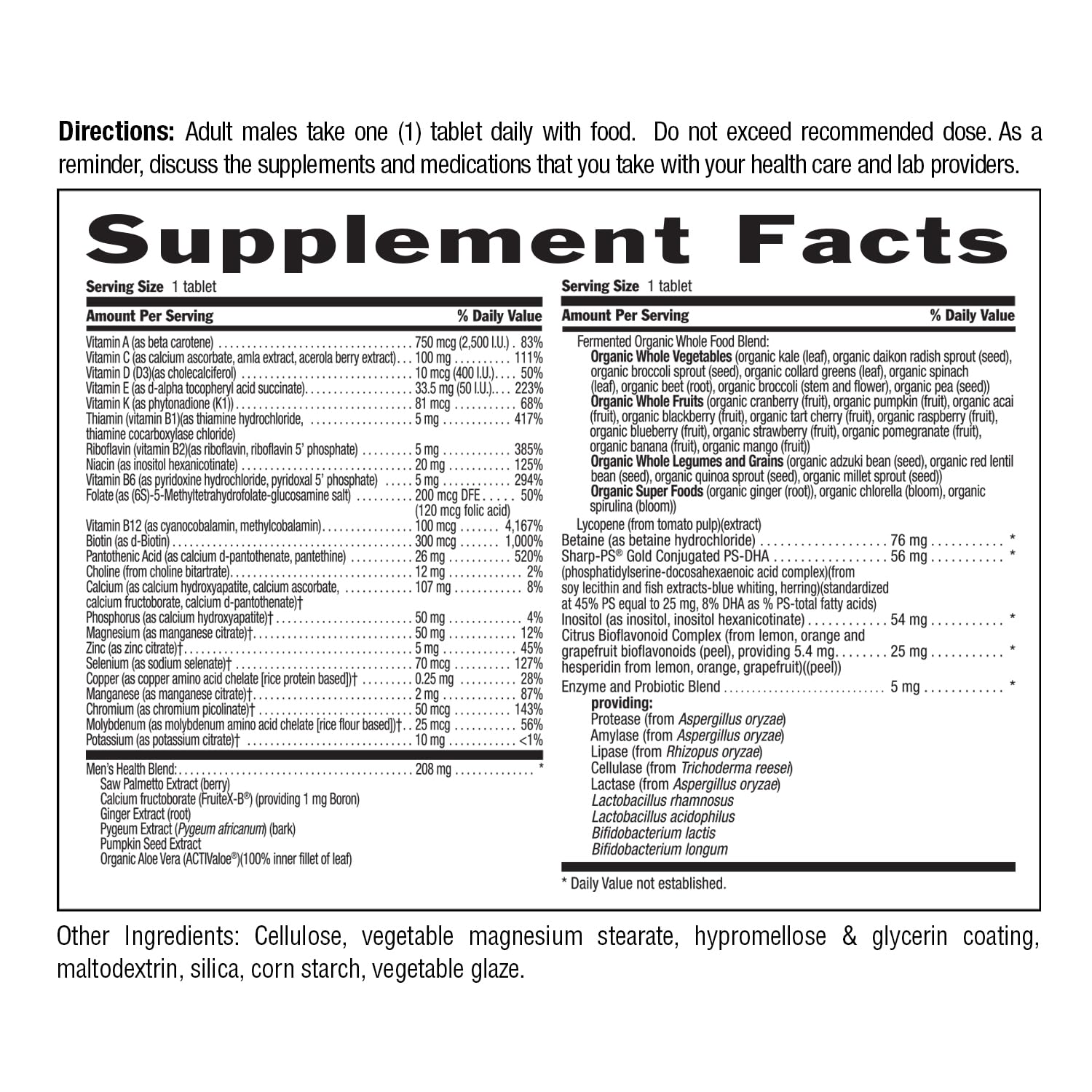 Country Life CORE Daily-1 Men 50+ men's health blend supports overall vitality.