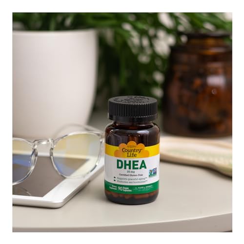 Country Life DHEA 25mg made in USA facility signals trusted production and quality control.