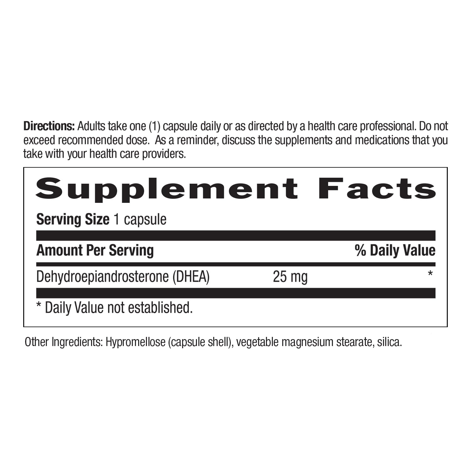 Country Life DHEA 25mg vegan-certified icon highlights plant-based standards.