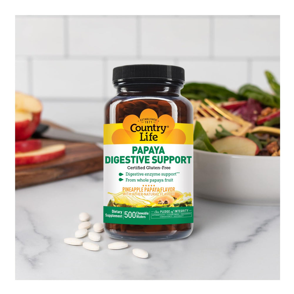Country Life digestive support chewables visual highlights easy-to-use snack-style support.