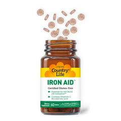 Country Life Iron Aid bottle pour shot for daily supplement routine.