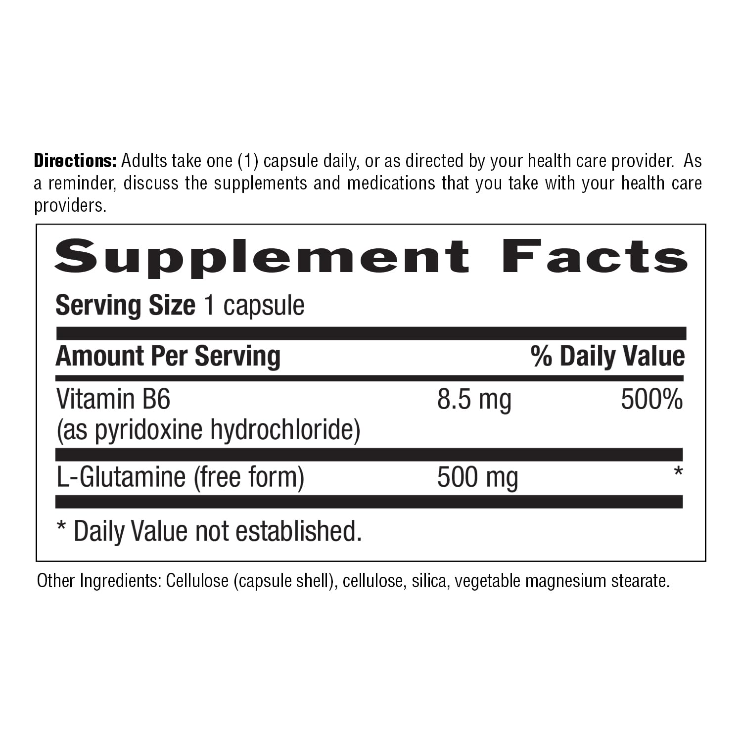 Country Life L-Glutamine bottle shown with a glass of water for daily intake.