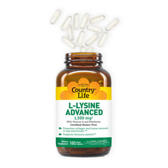 Country Life L-Lysine capsules for easy daily immune support.