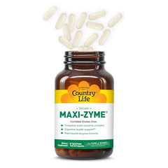Country Life Maxi-Zyme capsules ready to support digestion after meals.