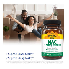 Country Life NAC capsules pour demonstrating easy daily intake