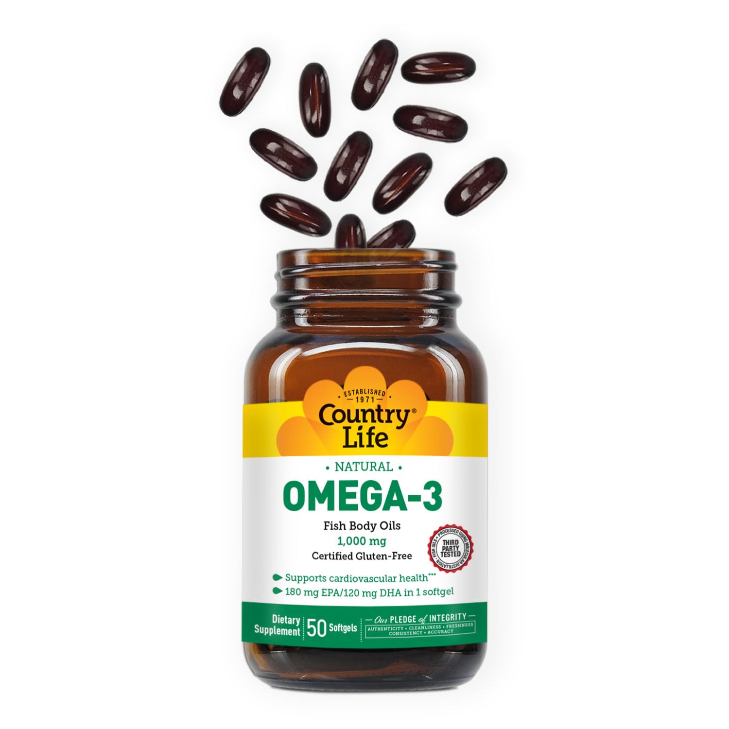 Burpless softgel capsule in hand, reducing aftertaste sensation.