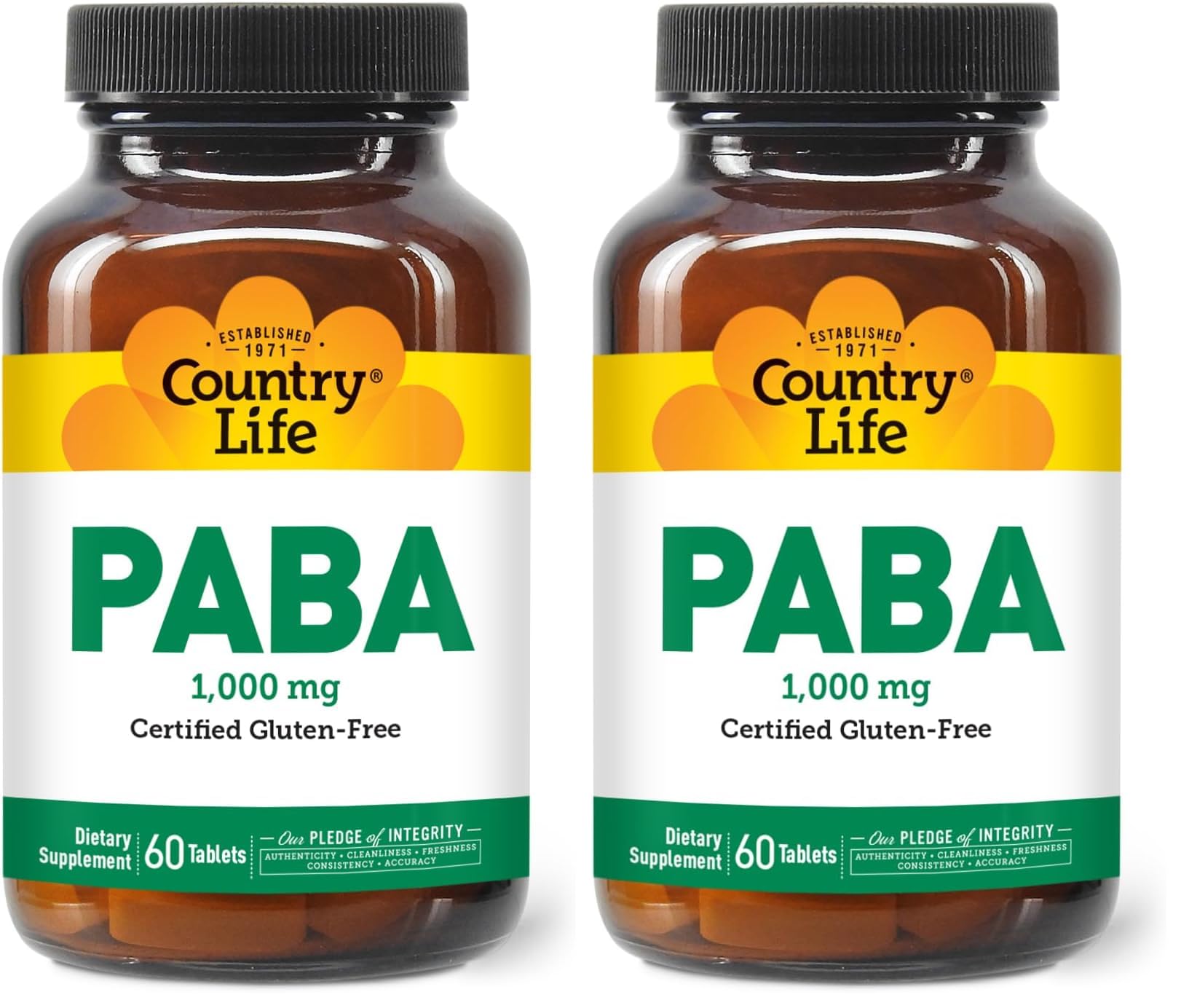 Country Life PABA 1000mg bottle front view for daily wellness routine