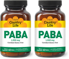 Country Life PABA 1000mg bottle front view for daily wellness routine