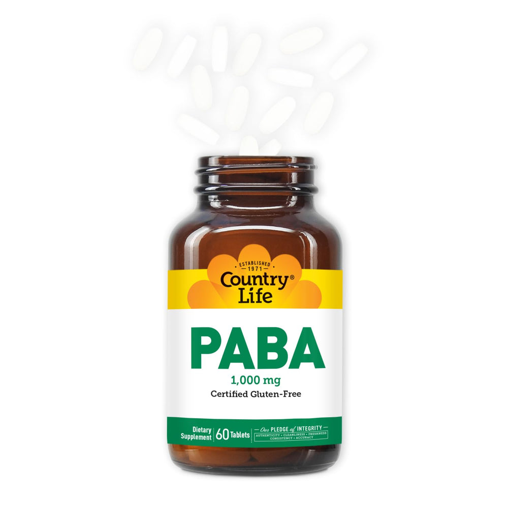 Country Life PABA 1000mg pack of 2 bottles emphasizes value