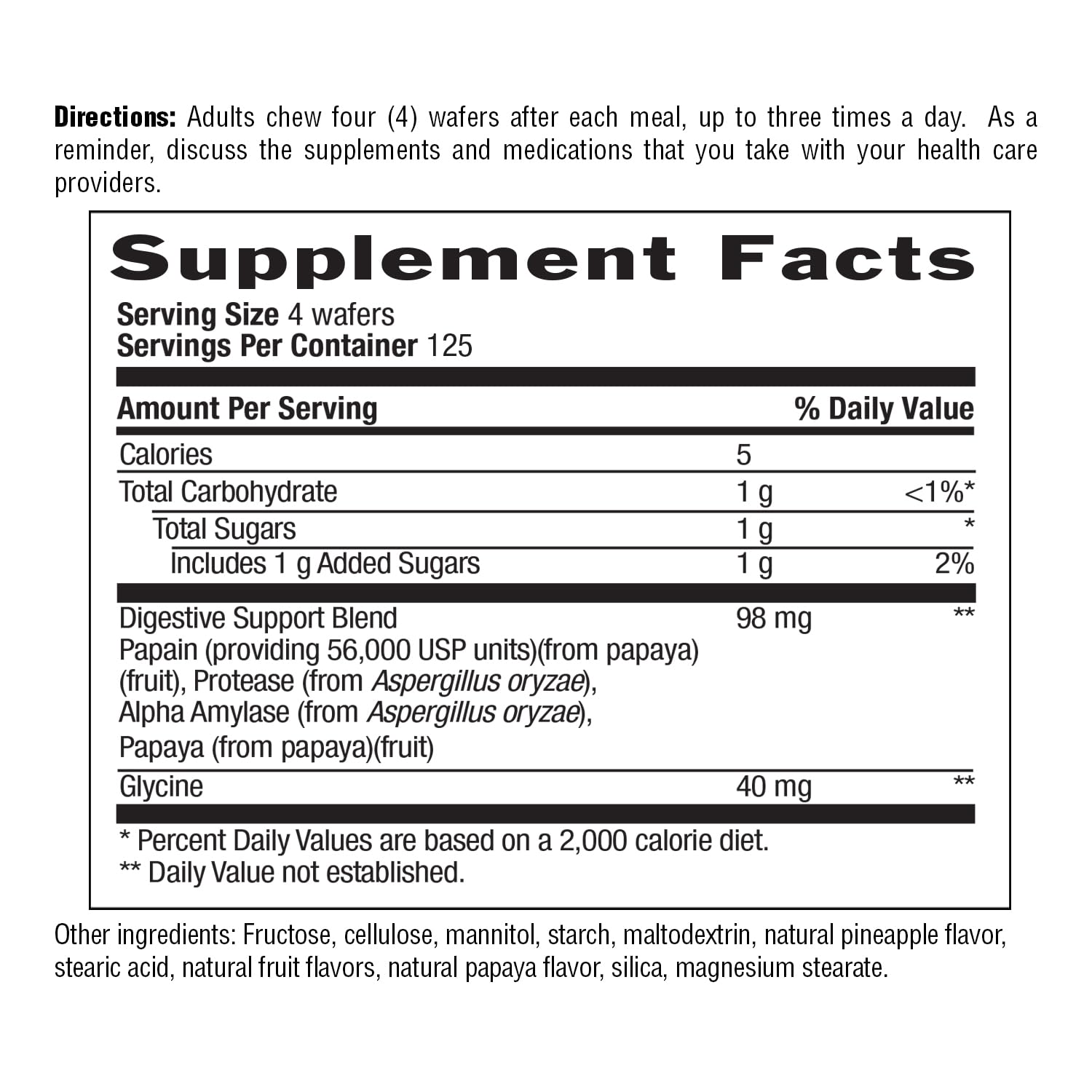Country Life papain protease enzymes label emphasizes natural fruit source and digestion-friendly ingredients.