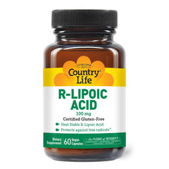 Country Life R-Alpha Lipoic Acid Complex bottle front showing antioxidant support focus.