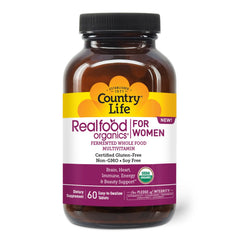 Country Life Realfood Organics Women's Multivitamin bottle for daily energy and beauty support