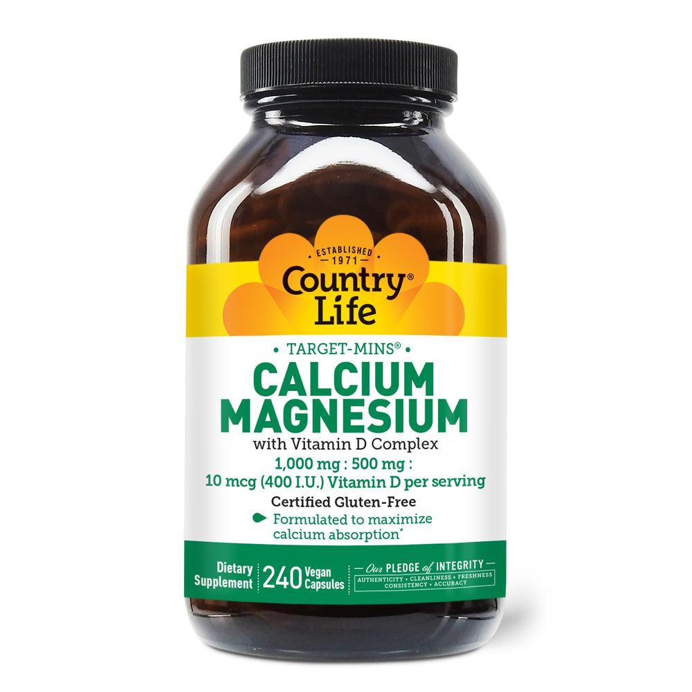 Country Life Target-Mins nutrition facts panel hints at Ca:P and Ca:Mg ratios.