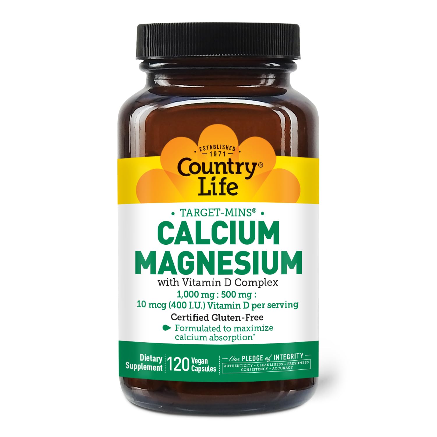 Country Life Target-Mins bottle front showing calcium magnesium vitamin D blend for bone health