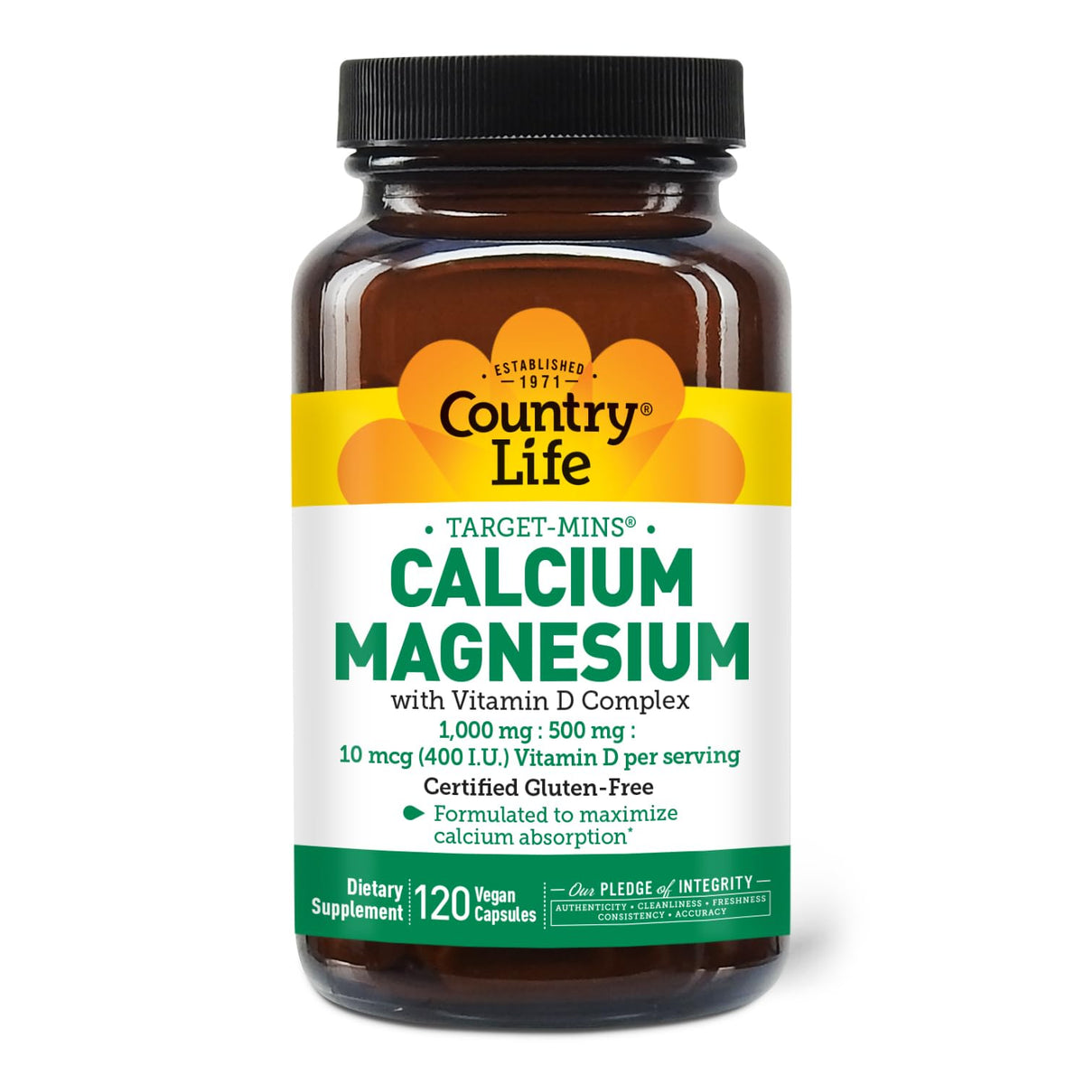 Country Life Target-Mins bottle front showing calcium magnesium vitamin D blend for bone health