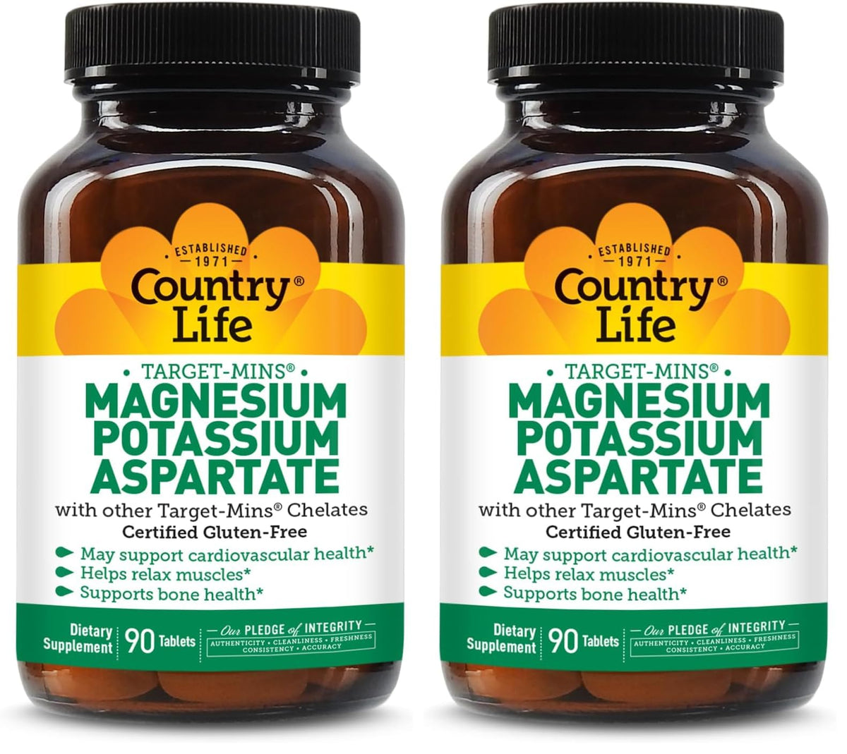 Country Life Target-Mins magnesium-potassium bottle front for daily mineral support