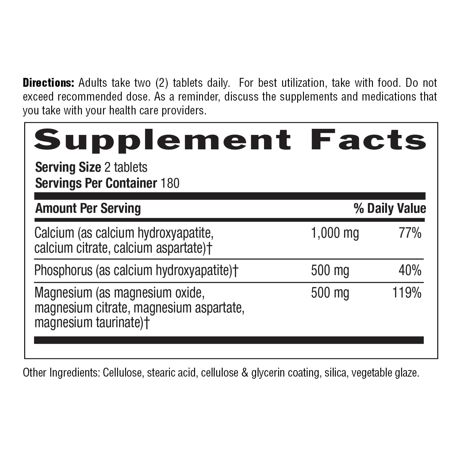 Country Life Target-Mins nutrition panel hints calcium availability.
