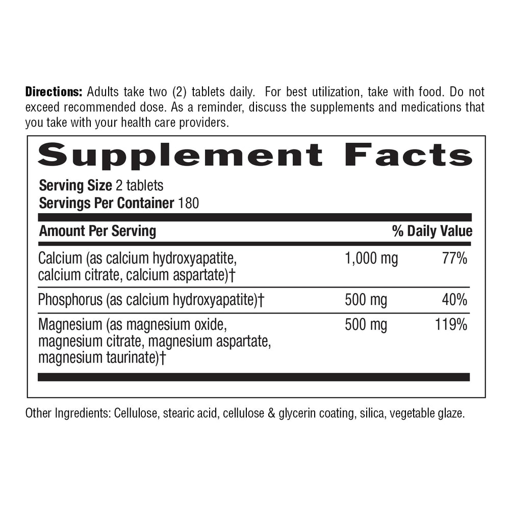 Country Life Target-Mins nutrition panel hints calcium availability.