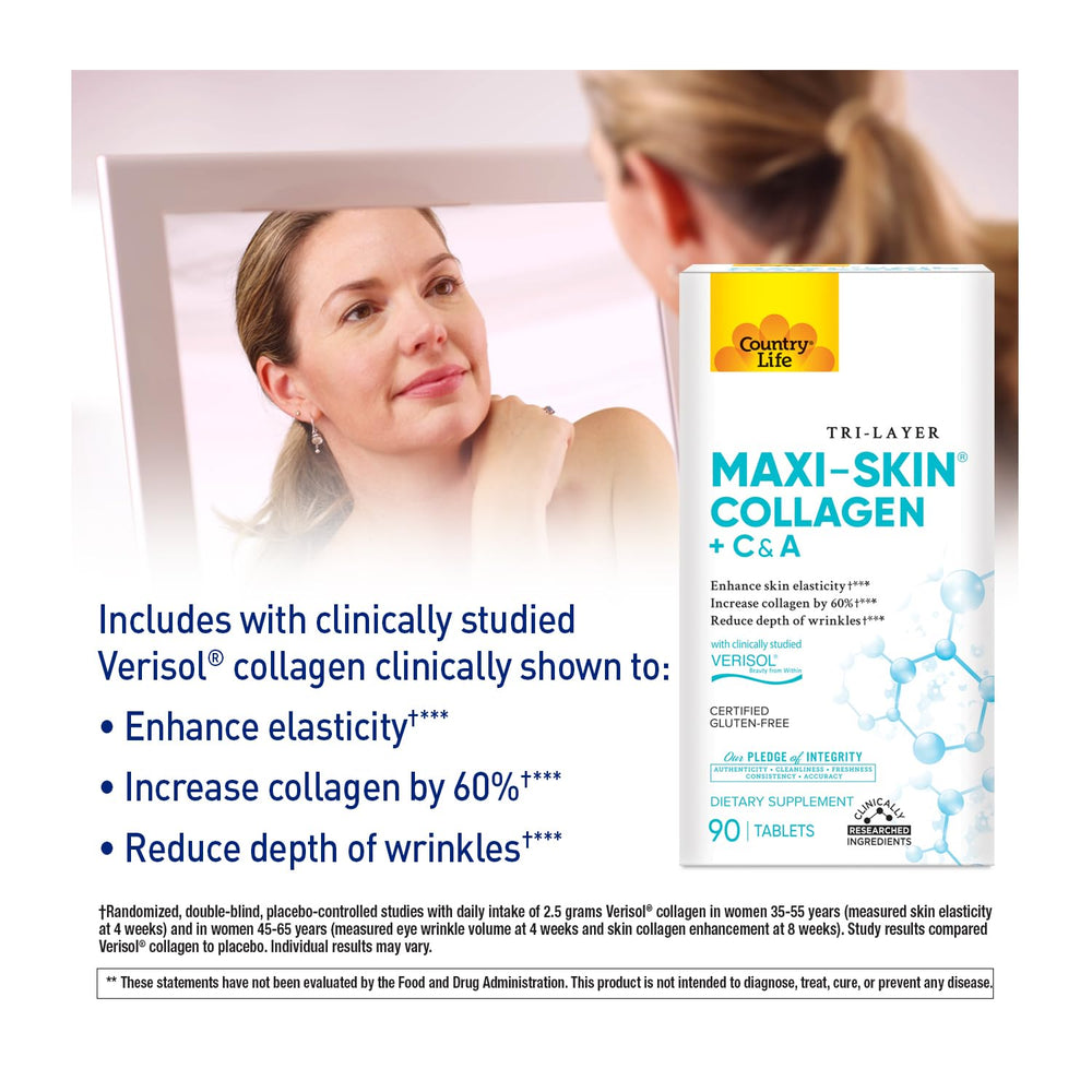 Country Life Verisol collagen tablets dissolve easily in water for quick use