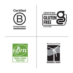 Close-up of label highlighting non-fish source and gluten-free traits.