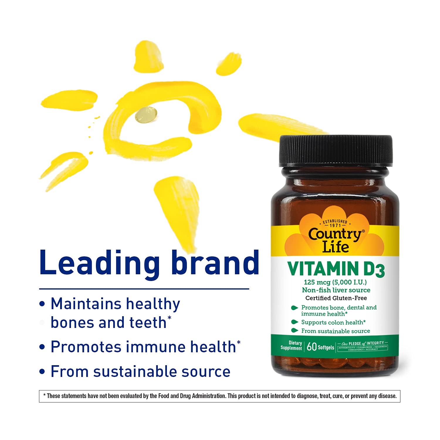 Country Life Vitamin D3 5000 IU two-pack on shelf
