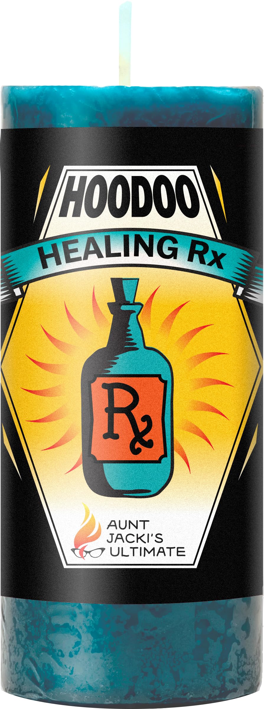 Aunt Jacki's Ultimate Healing Rx Candle front view for calming rituals