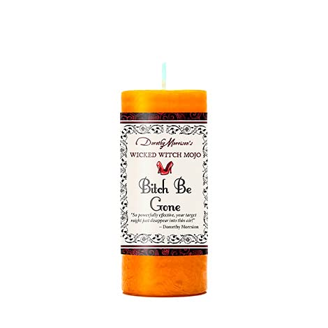Coventry Creations Bitch Be Gone Wicked Witch Mojo candle front view for focused intention to set boundaries
